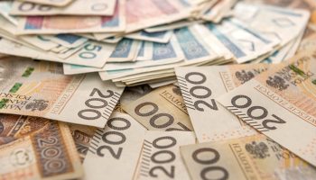 Polish money Zloty, 20 50 200 pln. financial concept